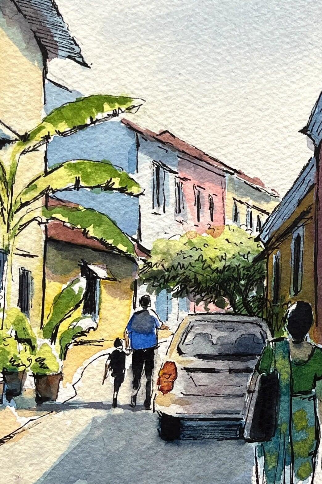 Watercolour sketchbook artwork from the workshop